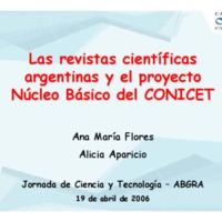 Las revistas científicas argentinas y el proyecto Núcleo Básico del CONICET