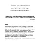 Revalorización y tangibilización de los recursos en información y edición científica en Argentina: calidad con responsabilidad social